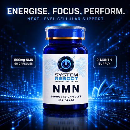 NMN 500mg Capsules by System Reboot - premium hero packshot