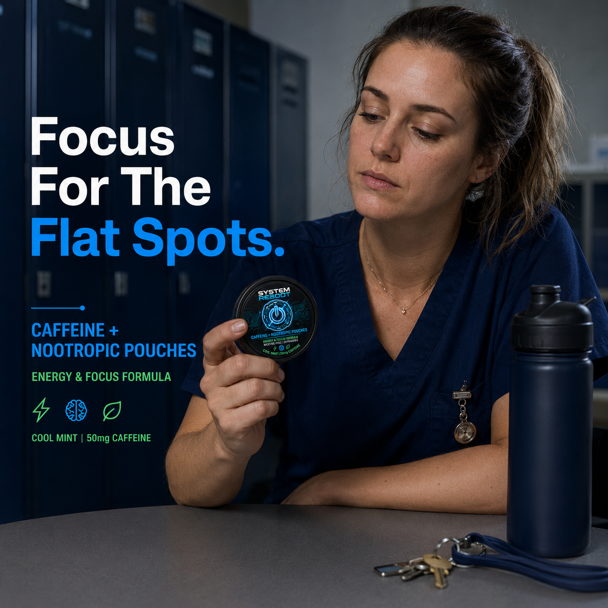 Caffeine + Nootropic Pouches by System Reboot - nurse shift locker