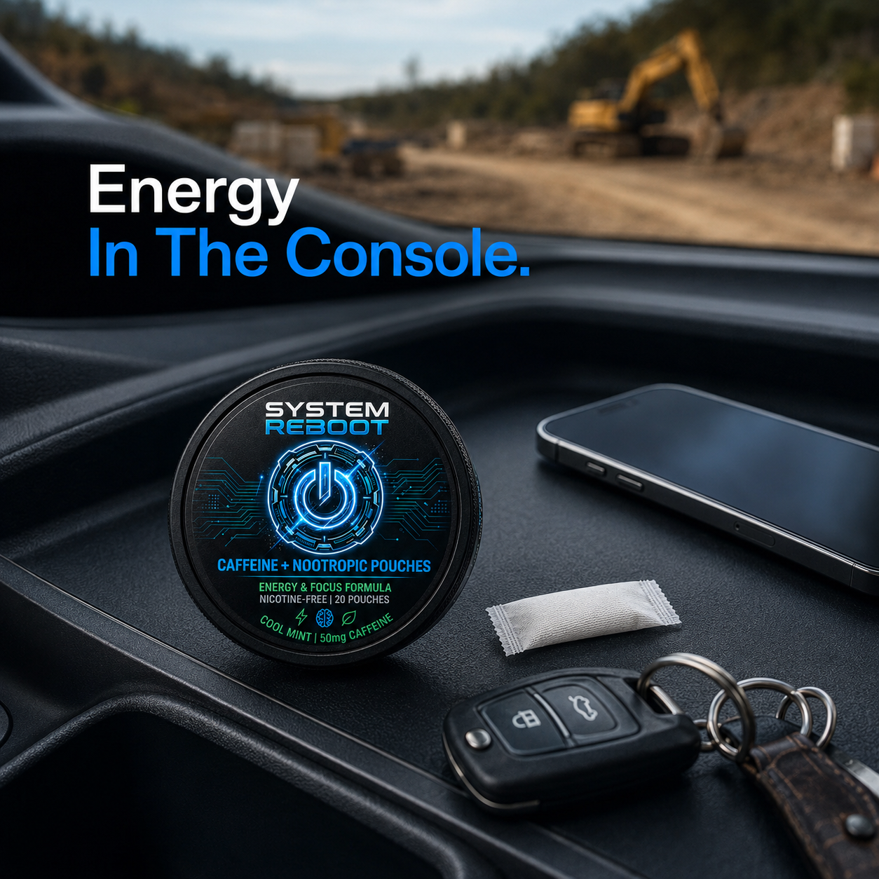 Caffeine + Nootropic Pouches by System Reboot - driver console