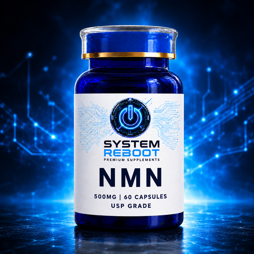 NMN 500mg Capsules by System Reboot - nmn hero bottle system reboot